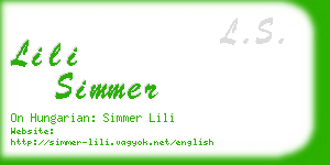 lili simmer business card